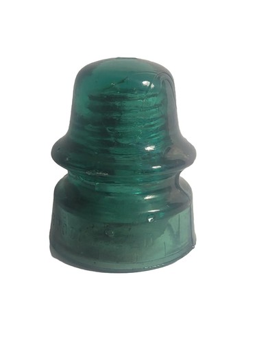 Vintage Glass Telephone, Telegraph Pole Insulator Brookfield New York Blue Green - Imagen 1 de 9