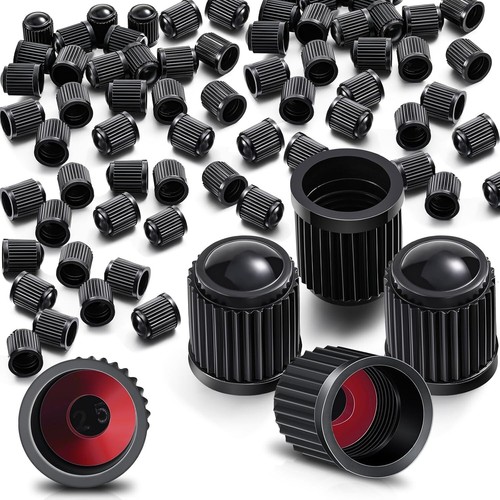 20x DUST AIR VALVE TYRE CAPS BLACK PLASTIC COVERS CAR BIKE WHEEL & MOTORBIKE NEW - Picture 14 of 19
