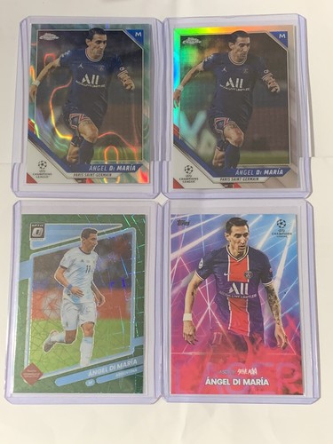 Angel Di Maria 2021-22 TOPPS CHROME Aqua Lava SP + Refractor + Optic Green Prizm - Picture 2 of 8