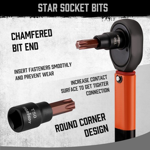 HORUSDY 31PC Torx Bit Socket& Female External Socket Set & Impact Socket Adapter - Picture 7 of 10