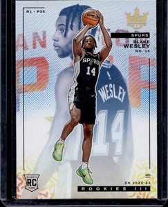 2022-23 Court Kings Basketball Blake Wesley SPURS #135 Rookie RC Level III SSP