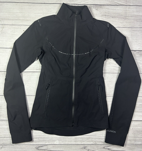 Lululemon Fast Free Windbreaker Jacke Damen Größe 2 schwarz Running