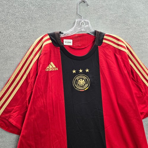 VINTAGE Germany Men Jersey XL Red Logo Adidas Away 2008/09 Soccer Y2K READ - Picture 4 of 12