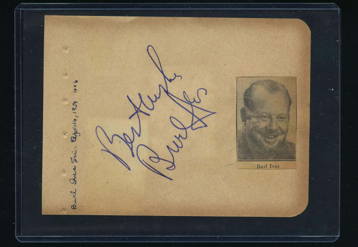 Burl Ives Signed Autograph and Headshot Photo set The Big Country