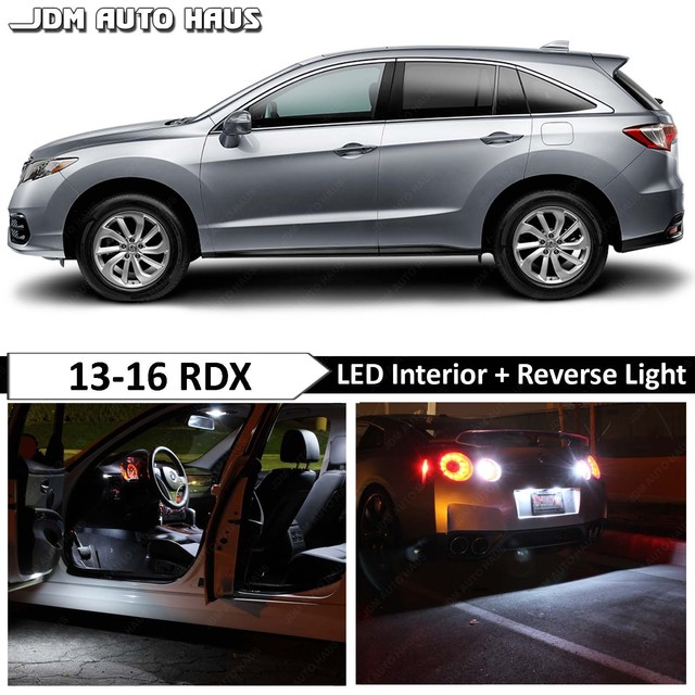 16x Bulbs White Interior Reverse Tag LED Lights Package Fits Acura RDX