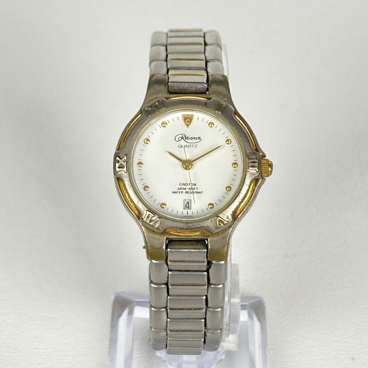 【楽天スーパーセール】 Vtg Date Tone Two Gold Silver Women Watch Croton by Radiance アナログ(手巻き)