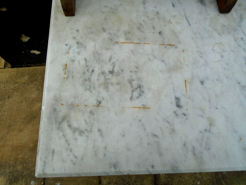 3' 6" Antique Marble Top Tile Back 5 Drawer Wash Stand Pine Base Bevelled Mirror - Picture 11 of 23
