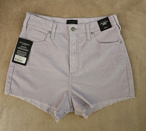 Lavender Courdroy High Rise Shorts Raw Hem Silver Jeans Women's Size 28