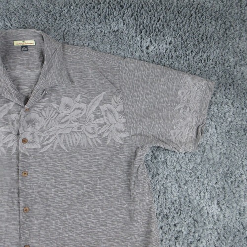 Tommy Bahama Shirt Mens XXL Grey Silk Floral Hawaiian Camp Button Up - Bild 2 von 18