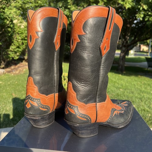 EUC Stunning Ladies US 7.5 JB Hill BLK & BRWN Pull On Western Cowboy Boots! USA - Picture 12 of 24