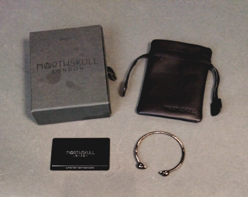Northskull Twin Skull Bangle - Brass Base Gunmetal Plating - 67mm - Boxed SA/JE - Picture 3 of 15