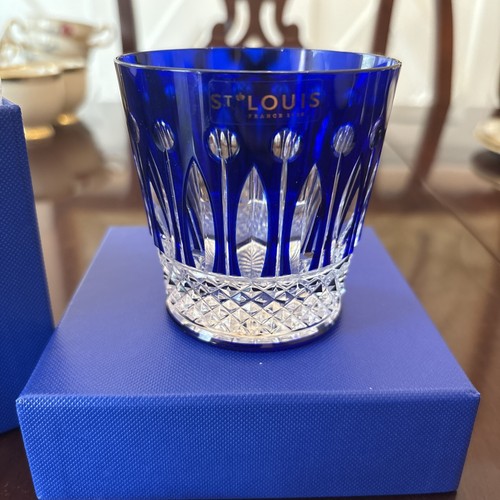 Hermes Saint (St.) Louis Crystal Tommy Dark Blue Cylindrical Small Tumbler - Bild 2 von 6