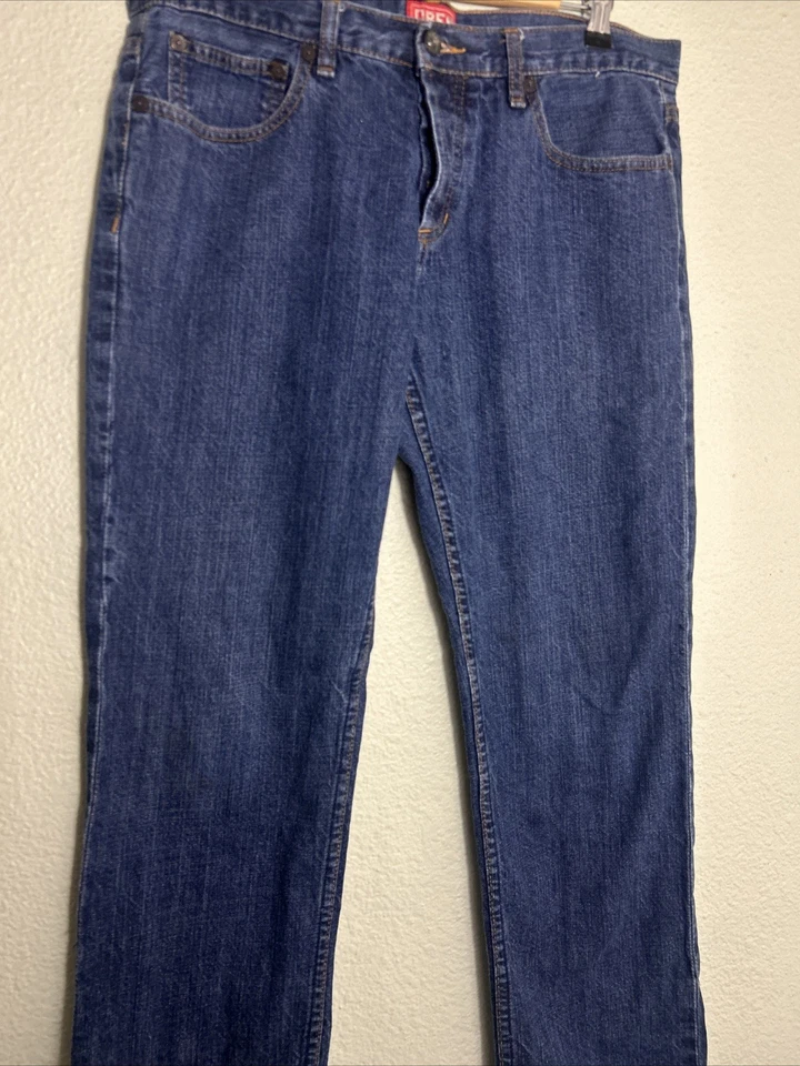 Jeans OBEY Propaganda Mens Button Fly Slim Straight Leg Denim 34x30 Dark Wash - Image 3 of 4