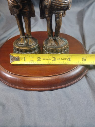 Vintage Antiqued Bronzed Chola Style Nude Musician Figurine Deity South India  - Picture 17 of 21