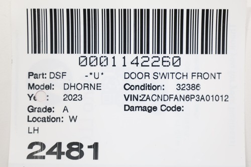 2023 2024 DODGE HORNET Door Switch Front Lh 7mu55lxhaa - Picture 15 of 15