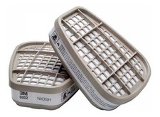 3M 6002 6000 Series Gas /Vapor Cartridges, Acid Gases, White -1 PAIR - FREE SHIP