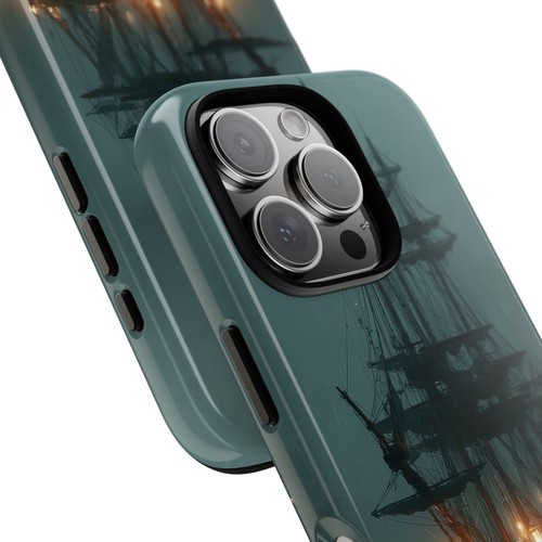 Phone-Ink iPhone, Pixel, Samsung Galaxy Case - Ghostly Pirate Ship Foggy Sea - Picture 15 of 239