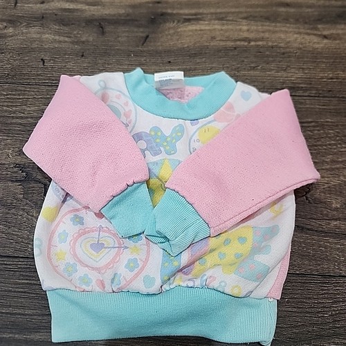 Vintage 80s Tuff Cookies Baby Sweatshirt 12M Pastel Playwear - Picture 6 of 6