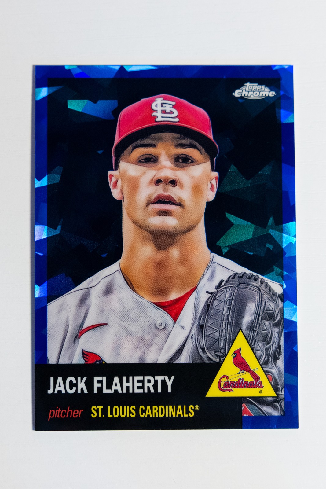 2022 Topps Chrome Platinum #52 Jack Flaherty Blue Atomic Refractor /00