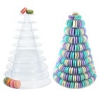 10 Tiers Round Macaron Tower Stand Plastic Transparent Cake Stand Macaron Dis...