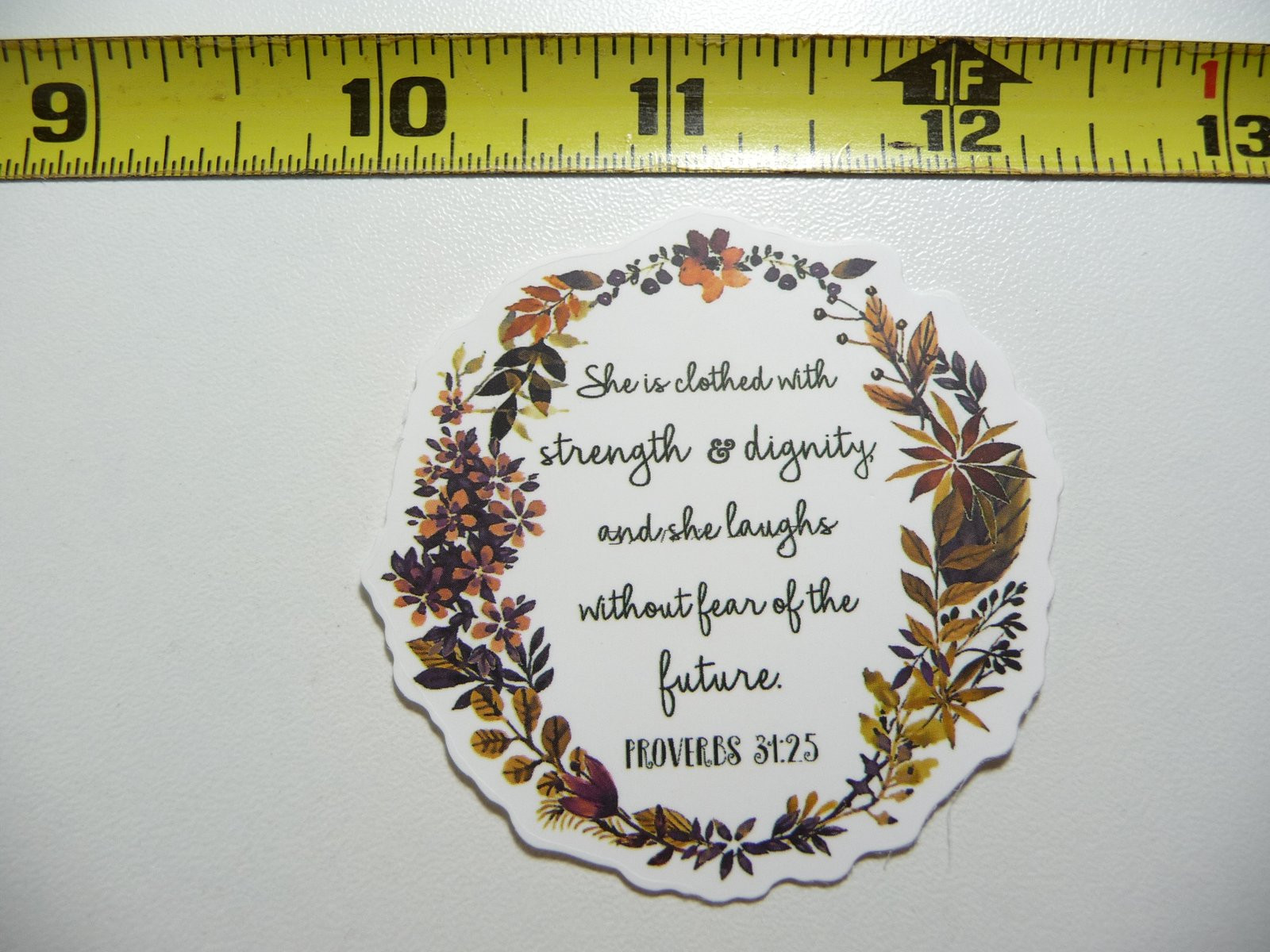 Religious She is Clothed with Dignity Decal Sticker for Church Faith Christian Decor