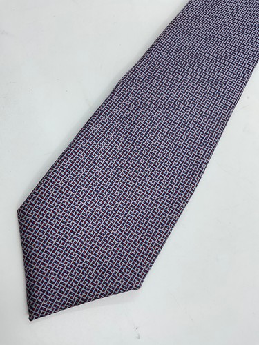 Corbata HERMES Paris Azul 100% Seda Geométrica Patrón H Estilo 605985 TA 3x62. C10 - Imagen 2 de 4