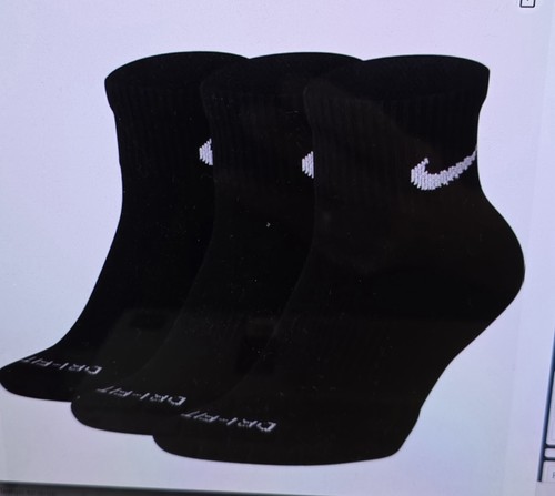 Nike Everyday Plus Dri-Fit Ankle Cushion Socks 3 Pk Small YOUTH 3Y-5Y WMN 4-6   - Picture 1 of 8