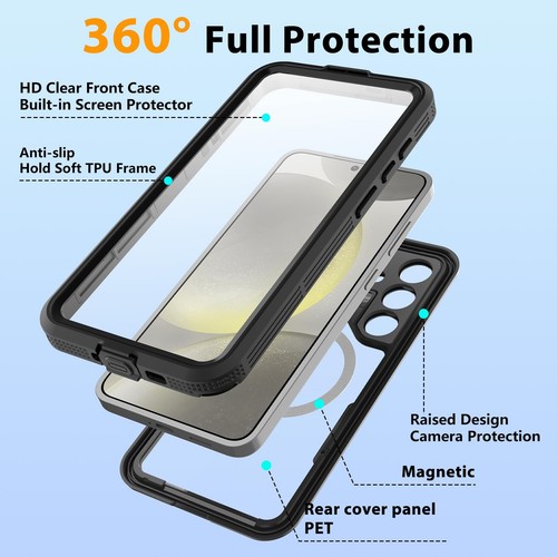 Compatible with Samsung Galaxy S25 Case, IP68 Waterproof Dropproof Dustproof ... - Picture 7 of 7