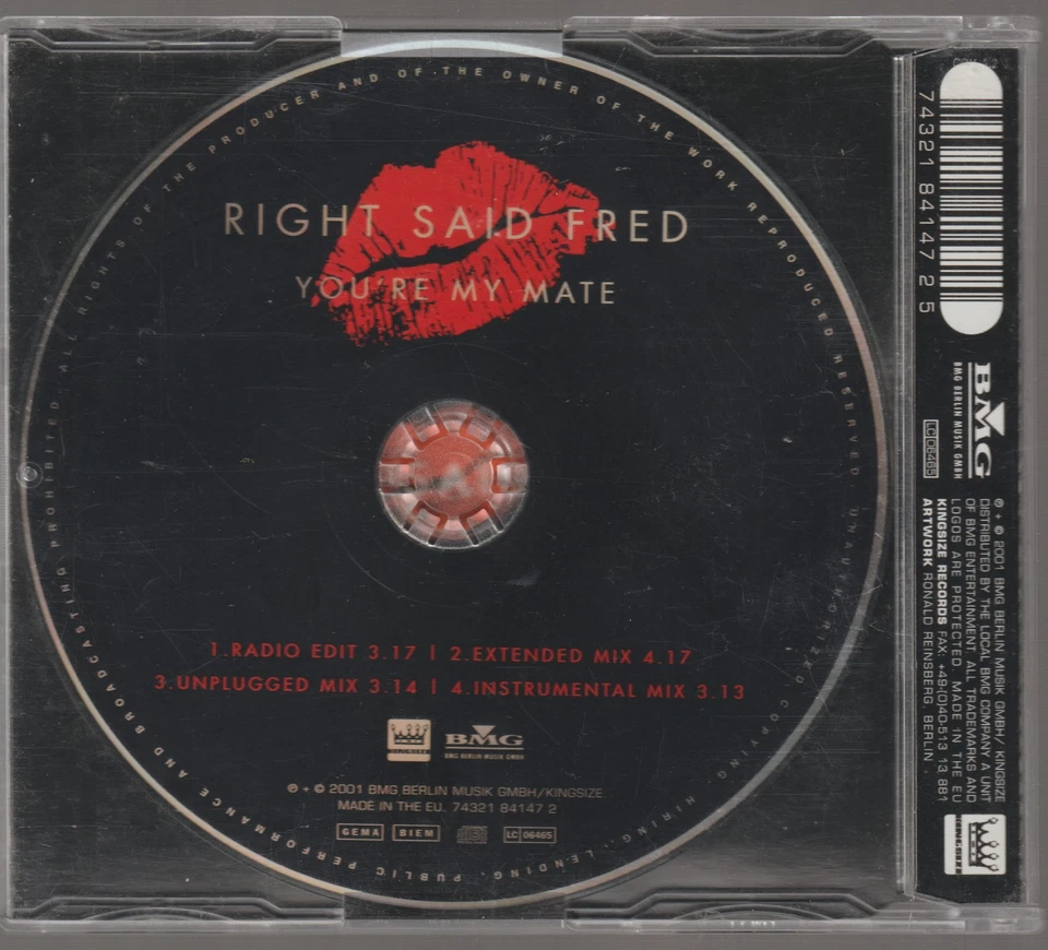 Right said Fred - You're my mate [4 Track Maxi-CD, 2001] - Bild 2 von 3