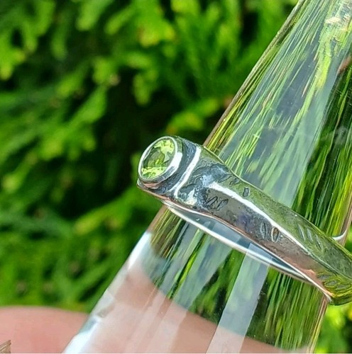 Silpada Sterling 925 Silver Peridot Etched Ring R2119 Sz 6 3/4 - Picture 2 of 11