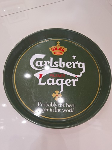 Carlsberg Beer Pilsner Lager Tray 12” Metal - VINTAGE. PUB.  - Picture 1 of 4