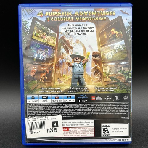 LEGO Jurassic World (Sony PlayStation 4, 2015) PS4 Game Complete Tested - Picture 2 of 4