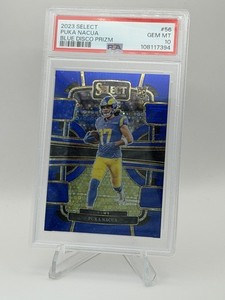 2023 Panini Select - Concourse Puka Nacua COLORMATCH Blue Disco Prizm /25 PSA 10