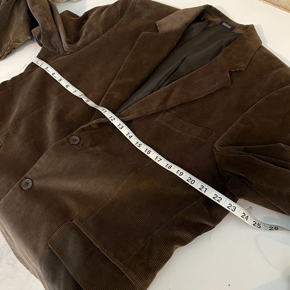 Abrigo Blazer Chaqueta Algodón Dos Botones Individual Saddlebred 42S Marrón Pana Deportivo Foto 3 de 4