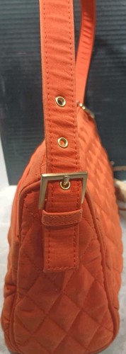 Vera Bradley Naranja Acolchado Hombro Pequeño Bolso de Mano Correa Ajustable Bolsillo - Imagen 5 de 22