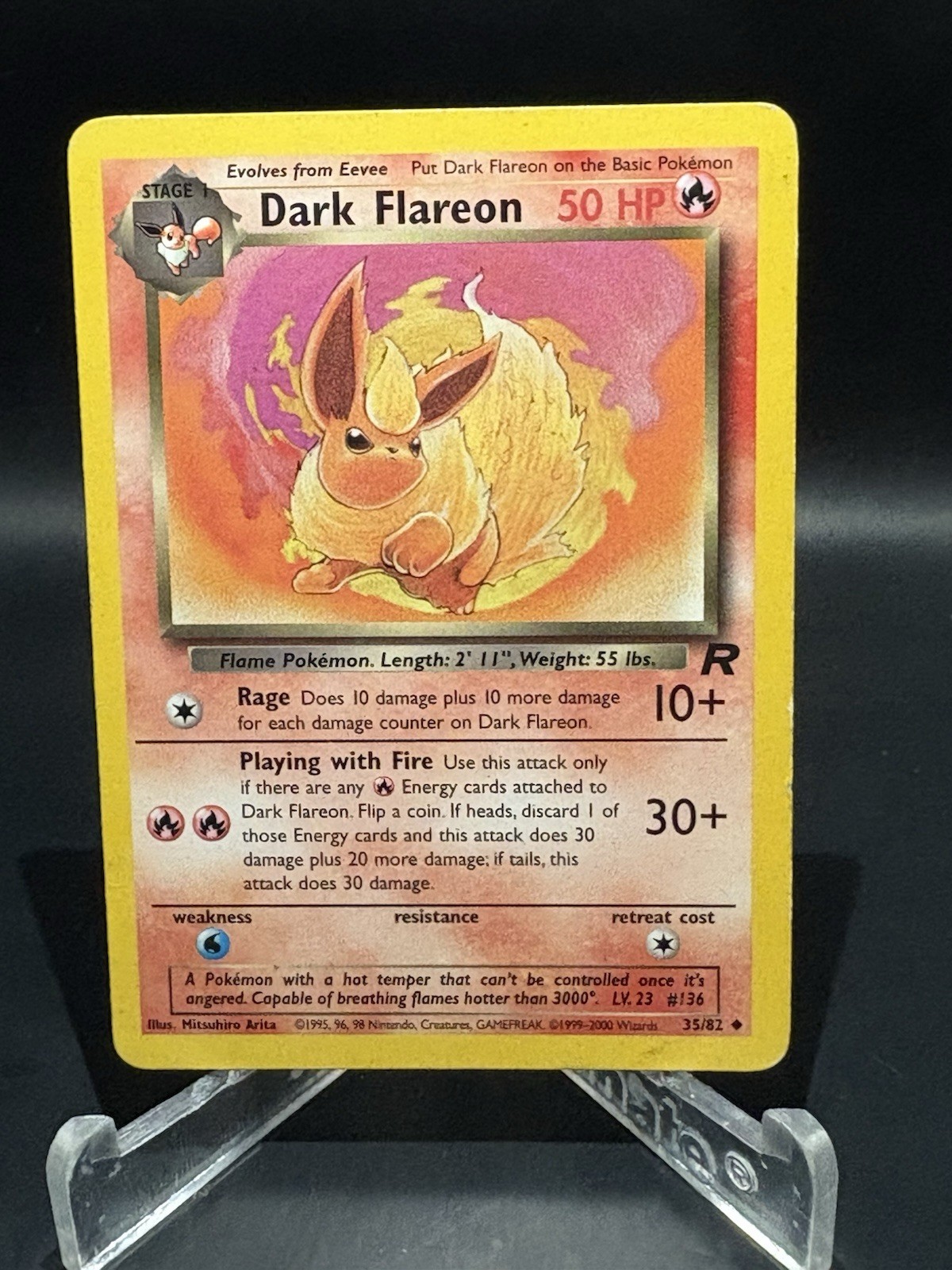 Dark Flareon 35/82 Team Rocket Vintage Pokemon Card TCG