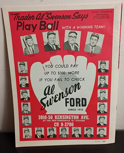 1968 Philadelphia Phillies v Pittsburgh Pirates Unscored Scorecard, Program Mint - Picture 6 of 6