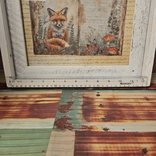 Vintage Fox & Mushroom Framed Art Rustic Woodland Cottagecore Decor - Picture 4 of 6