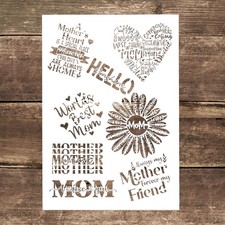 DIY Decorative Best Mom Stencil Template for Painting on Canvas Wood A4 Size