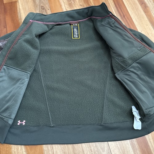 Under Armour Jacket Womens XL Camo Pink Ayton Storm Fleece Full Zip Pockets - Picture 9 of 9