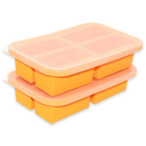 1-Cup Silicone Freezing Tray,Pack,Large Ice Cube Trays with 2 Yellow - Picture 2 of 7