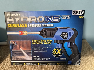 #ad Turbo Jet Hydrox5 Pro Portable Cordless Pressure Washer 21V 3000Mah Battery 6 $125.00