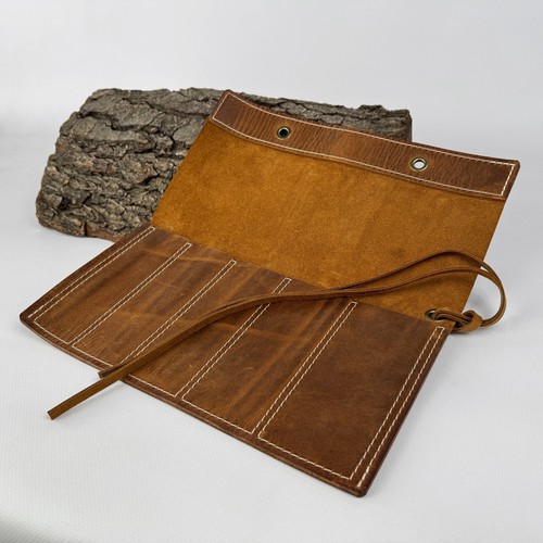 Handgefertigtes Lederetui - 5 Taschen für Meißel & Holzschnitzmesser - Bild 11 von 12
