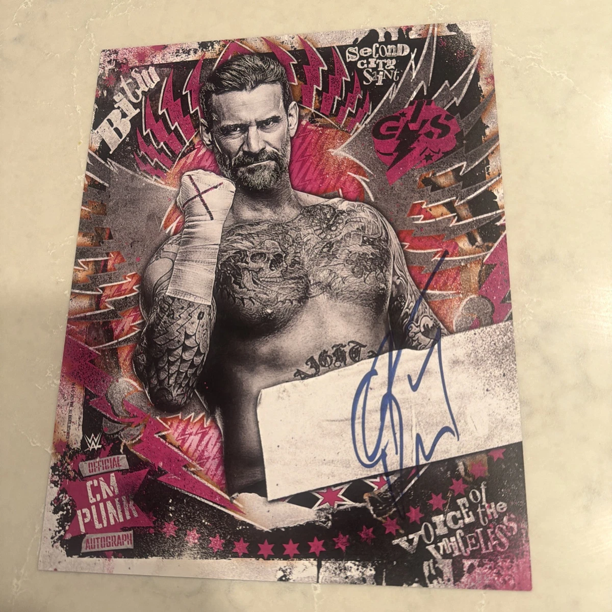 CM Punk WWE Wrestling Original Autographed Photos for sale | eBay