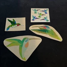 Vtg Sandylion, Hambly, Mrs Grossman’s HUMMINGBIRD Pearl Glitter Foil Sticker Lot
