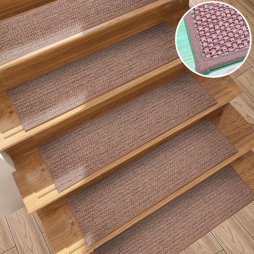 Linen Non Slip Stair Carpet Treads for Wooden Steps Indoor Stair Runner 2025 US - Foto 11 di 13