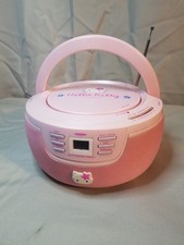 Rare VTG 2001 Hello Kitty Sanrio HK23 Stereo AM/FM CD Player Pink Boombox DESC 
