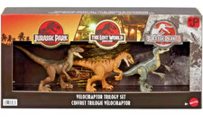 VELOCIRAPTOR TRILOGY SET jurassic park lost world park 3 pack figure NEW