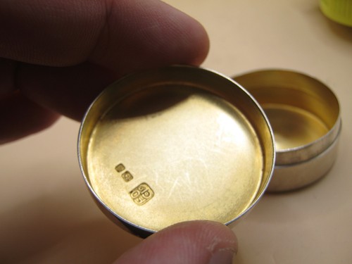 London 1960 Sterling Silver Gilt Lined Mid Century Snuff Box Frank Osborne - Picture 6 of 8