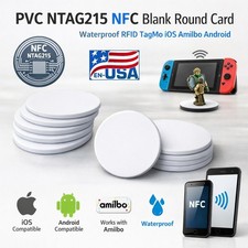 PVC NTAG215 NFC Blank Round Card Waterpoof RFID TagMo IOS Amiibo Android
